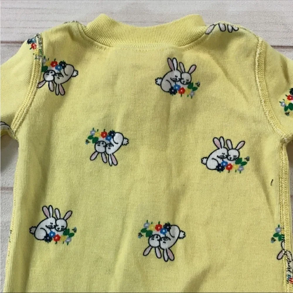 Hanna Andersson Yellow Bunny Zip Up Sleeper